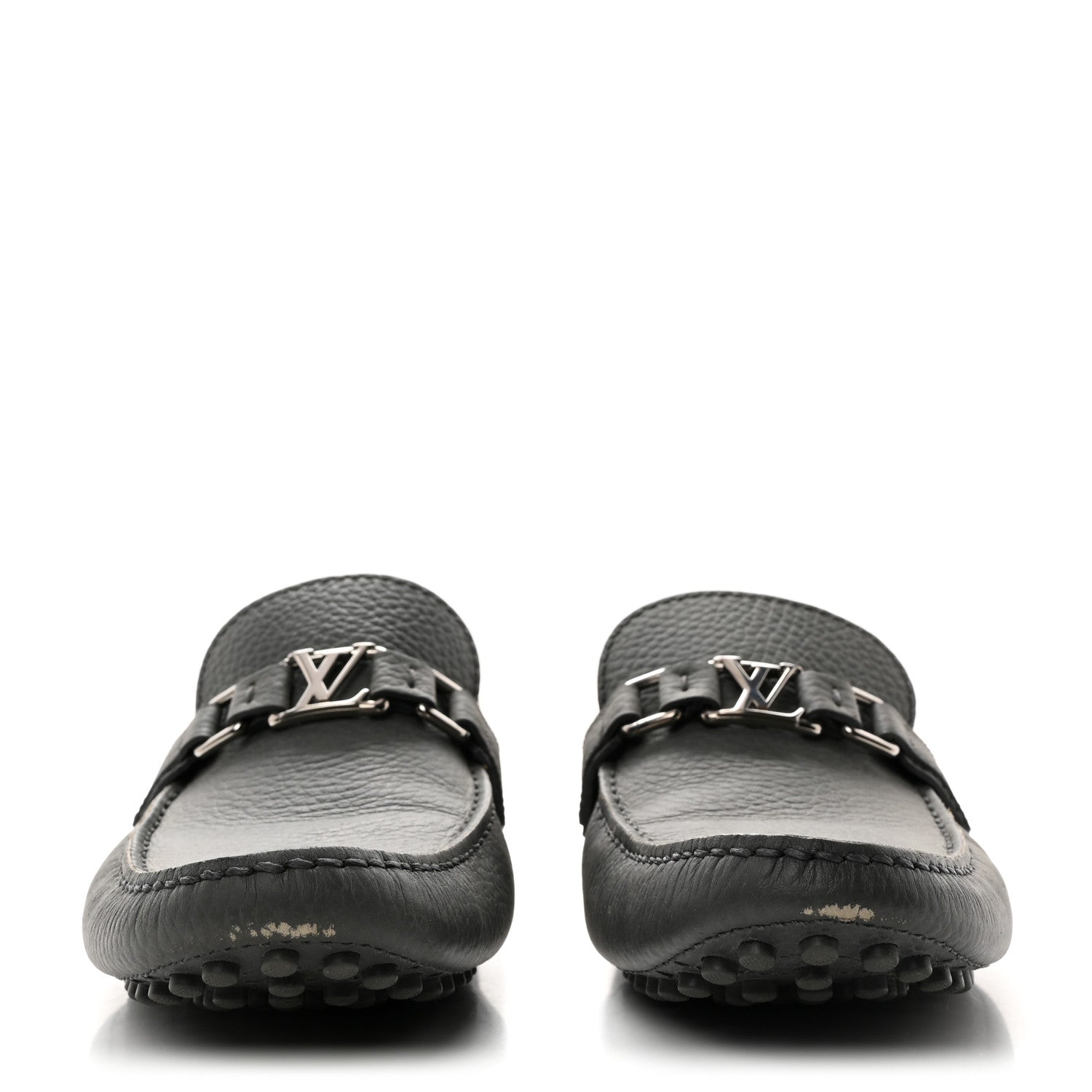 Louis Vuitton Calfskin Hockenheim Moccasin Loafers 8 Grey 2 of 9