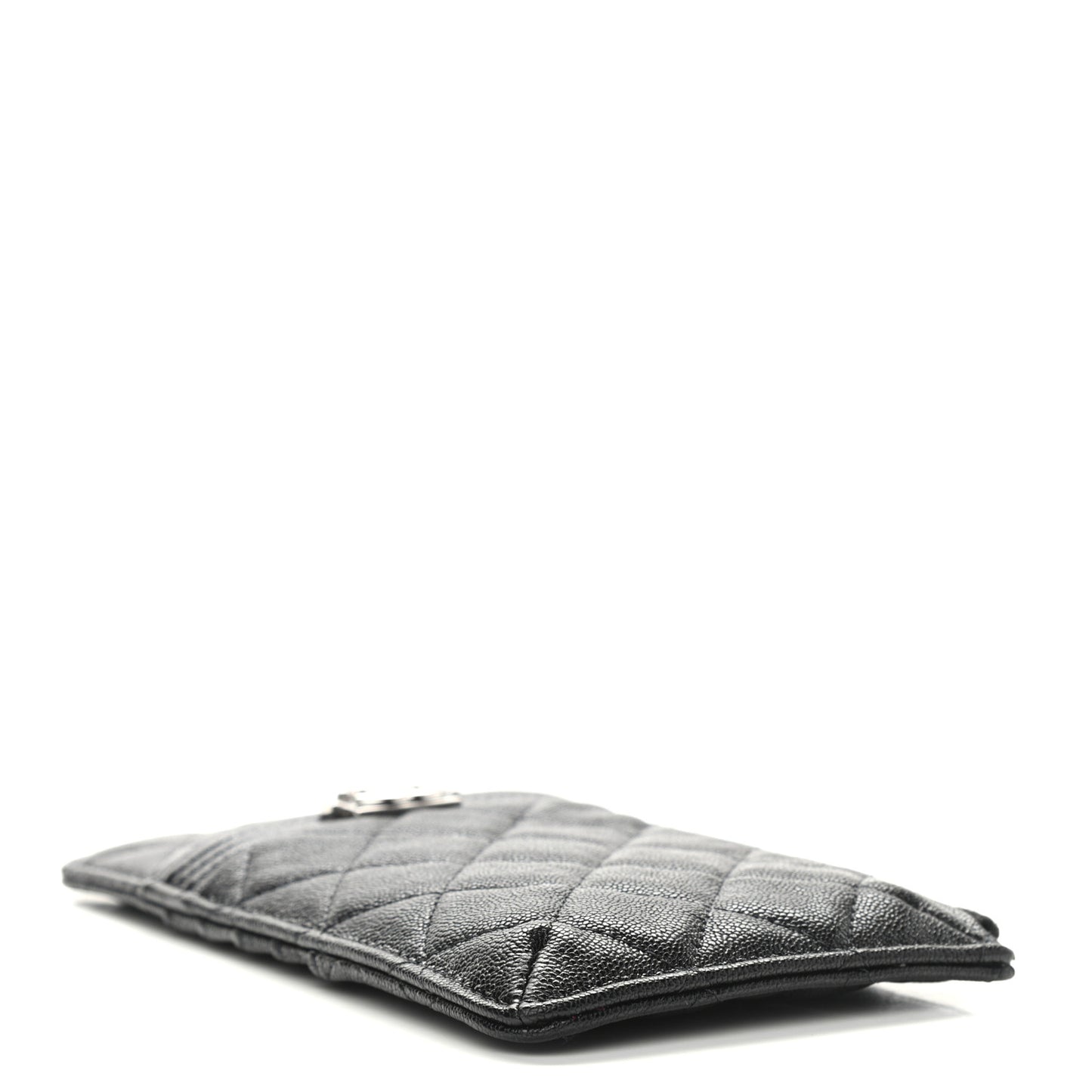 Caviar Quilted Boy Flat Wallet Pouch Black