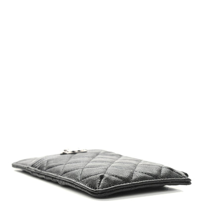 Chanel Caviar Quilted Boy Flat Wallet Pouch Black 4 of 7