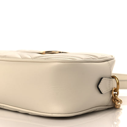 Gucci Calfskin Matelasse Small GG Marmont Chain Shoulder Bag White 9 of 9