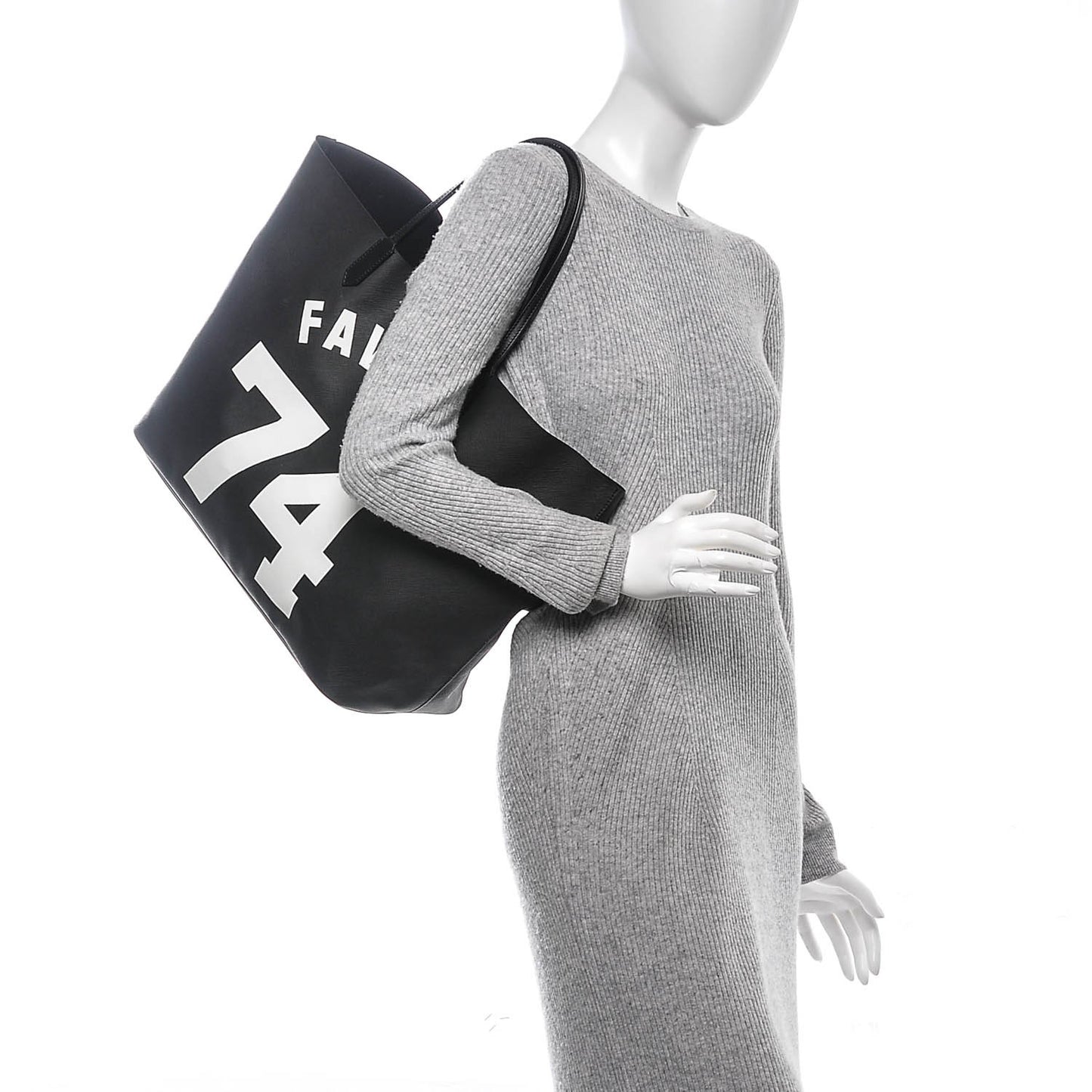 Textured Coated Canvas Favelas Large Antigona Tote Black