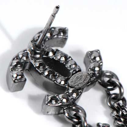 Chanel Pearl Beaded CC Chain Earrings Silver 4 of 4