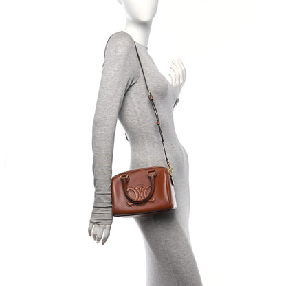 Celine Smooth Calfskin Triomphe Small Boston Bag Tan 2 of 10