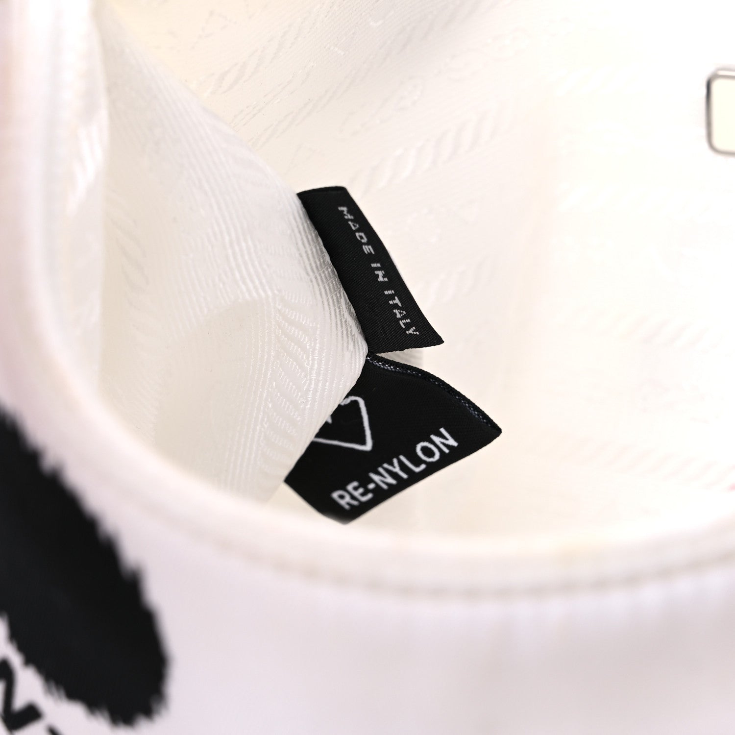 Prada Tessuto Nylon Polka-Dot Mini Re-Edition 2000 Bag White Black 7 of 11