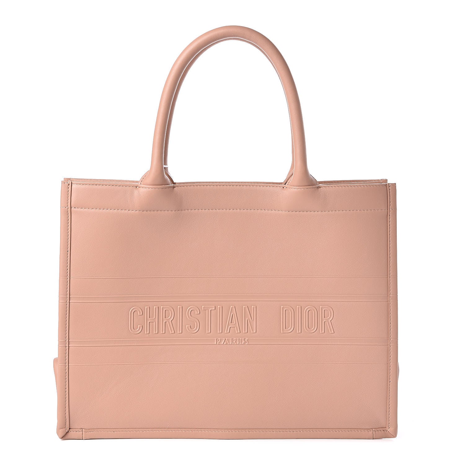 Christian Dior Calfskin Embossed Medium Book Tote Rose de Vents 1 of 11