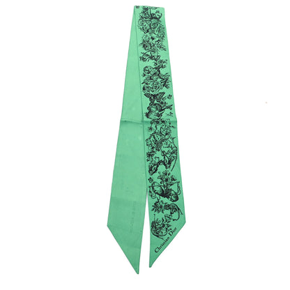 Christian Dior Silk Mitzah Scarf Green 2 of 3
