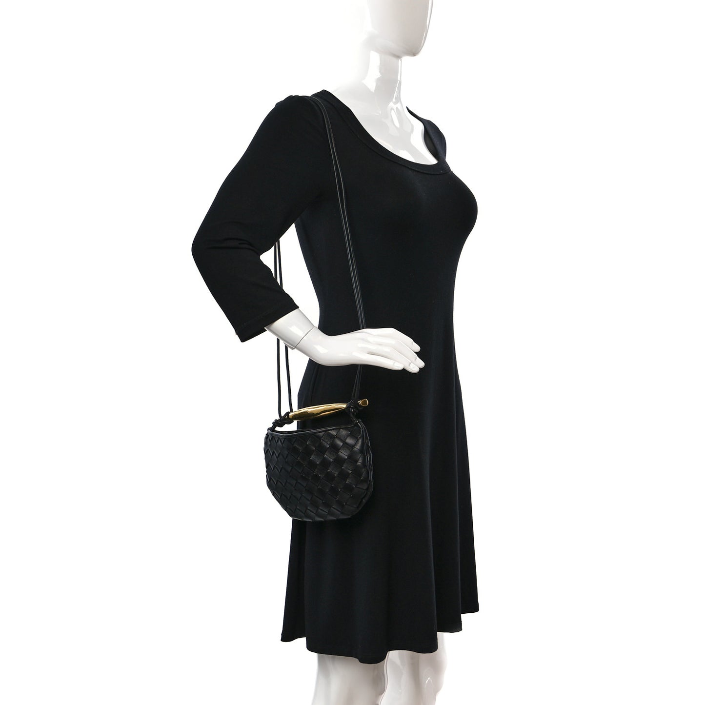 Nappa Intrecciato Mini Sardine Bag Black