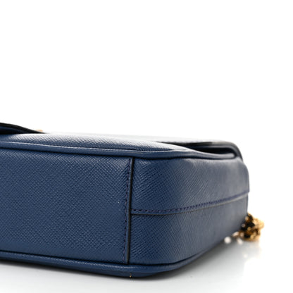 Prada Saffiano Flap Shoulder Bag Bluette 10 of 10
