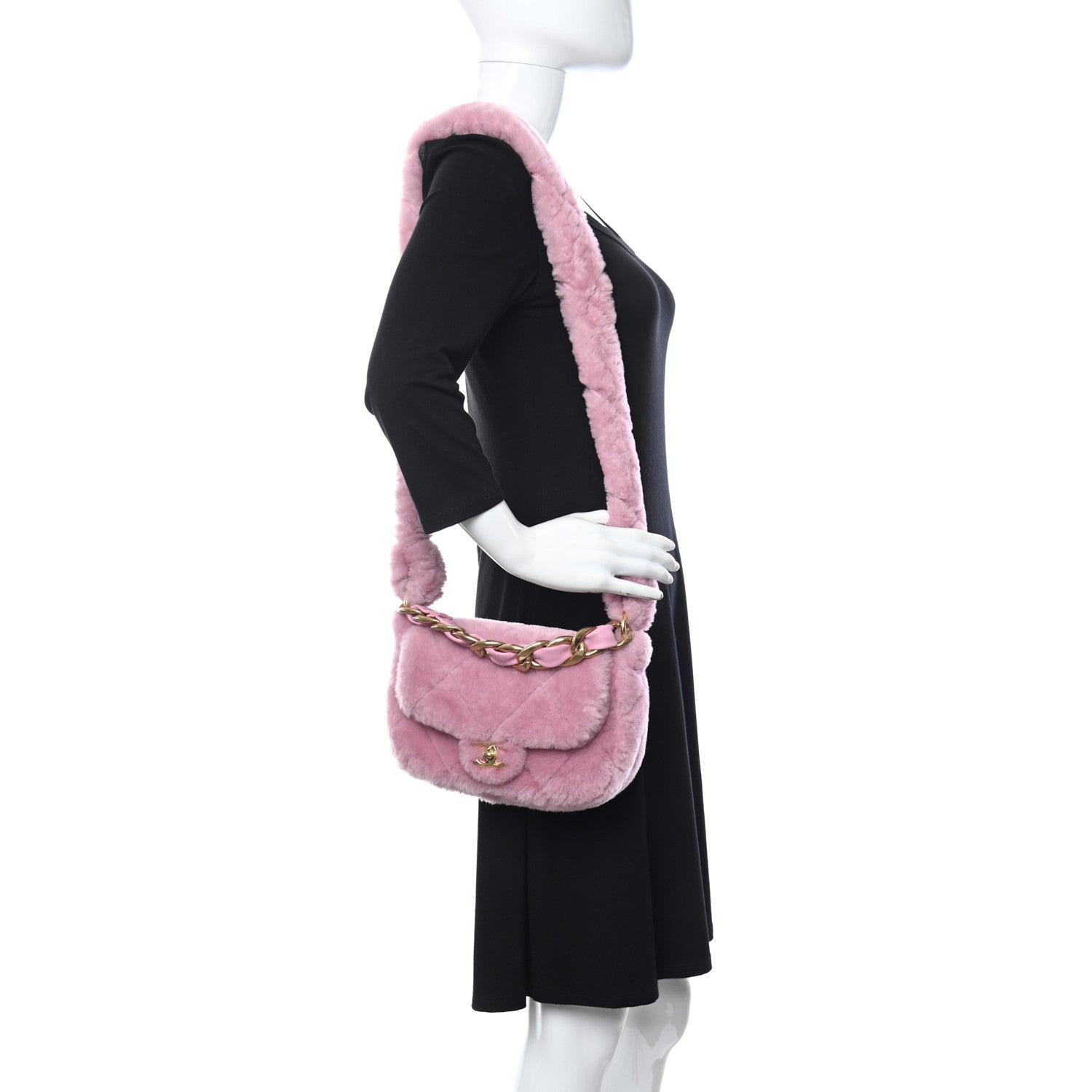 Chanel Shearling Lambskin Quilted Flap Pink 2 of 11