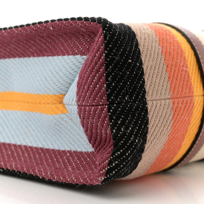 Chloe Cotton Calfskin Large Woody Striped Tote Multicolor 9 of 11