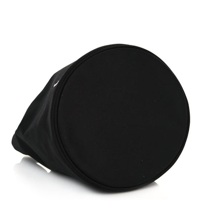 Balenciaga Recycled Sport Nylon Logo Embroidered Wheel Drawstring Bucket Bag Black White 4 of 11