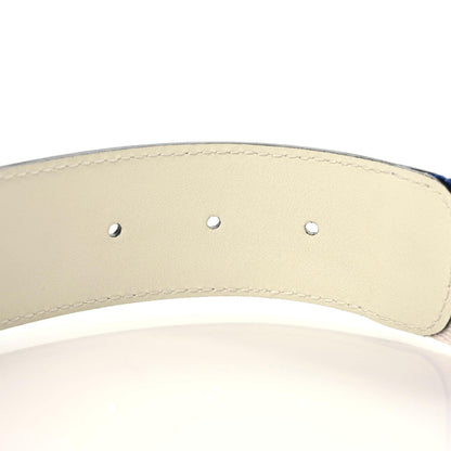Gucci Nylon Calfskin Sylvie Web Double G 40mm Belt 85 34 Mystic White Hibiscus Red Maritime 6 of 7