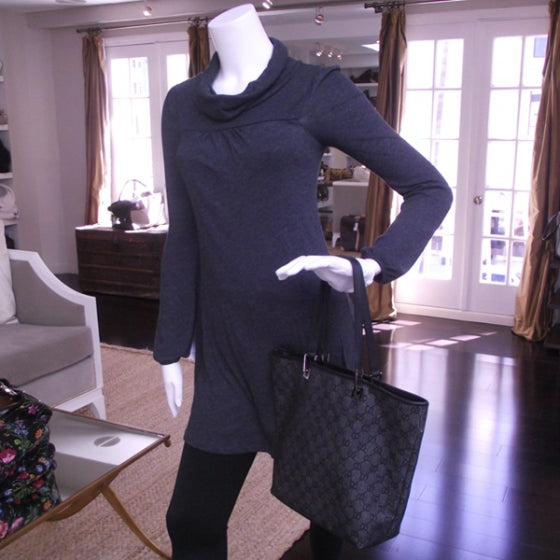 Gucci Denim Monogram Eclipse Bucket Tote 2 of 12