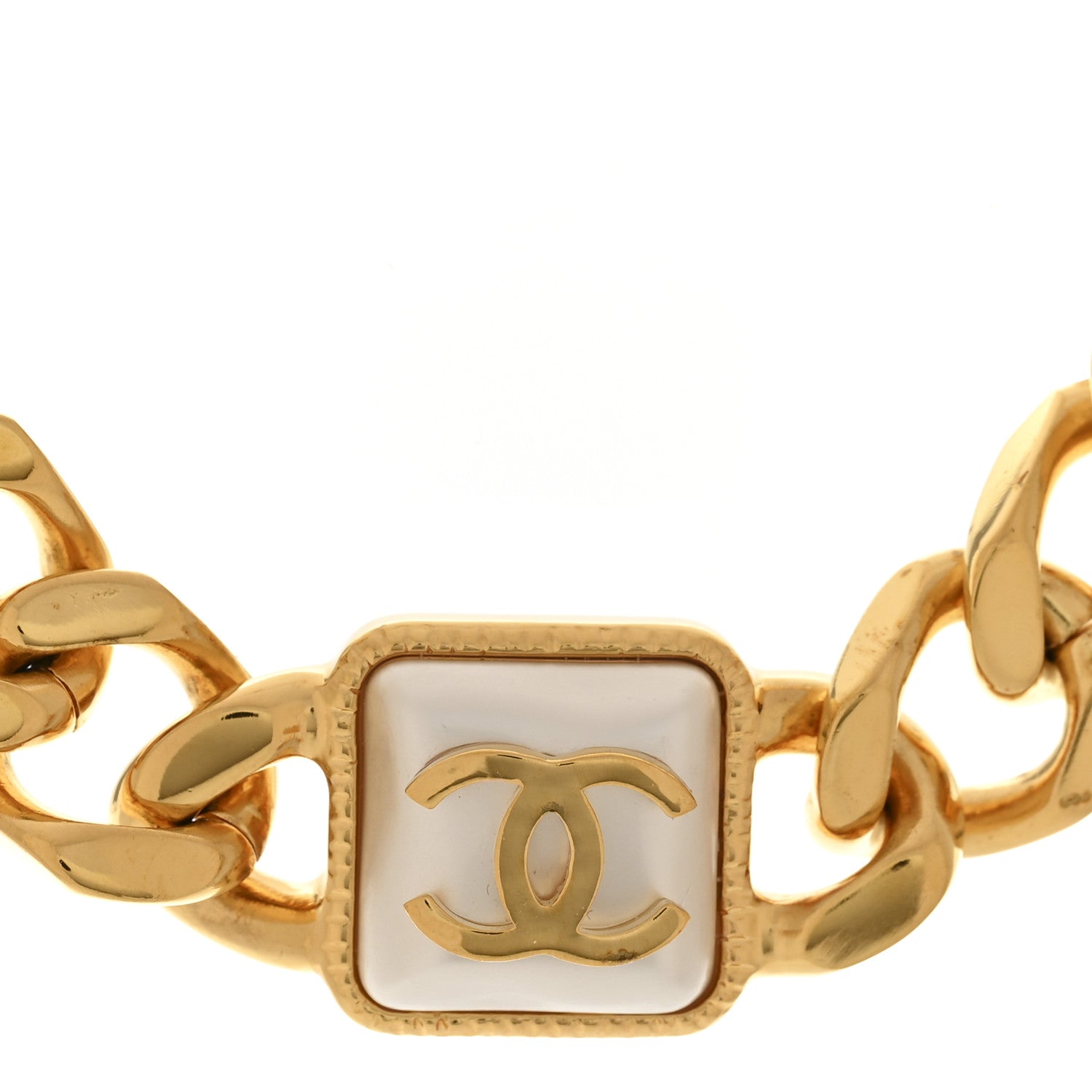 Chanel Pearl CC Chain Link Choker Necklace Gold 4 of 7