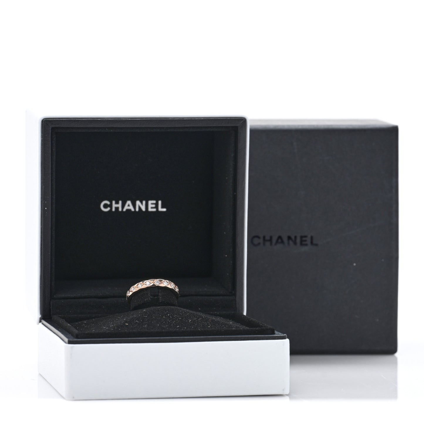 18K Beige Gold Diamond Mini Coco Crush Ring 51 5.75