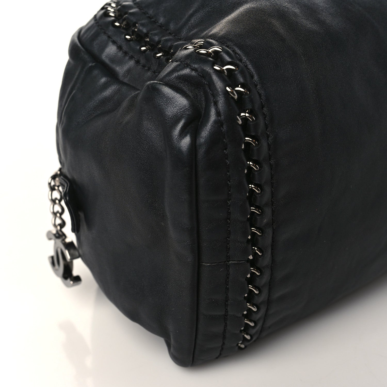 Chanel Goatskin Medium Luxe Ligne Bowler Black 6 of 9