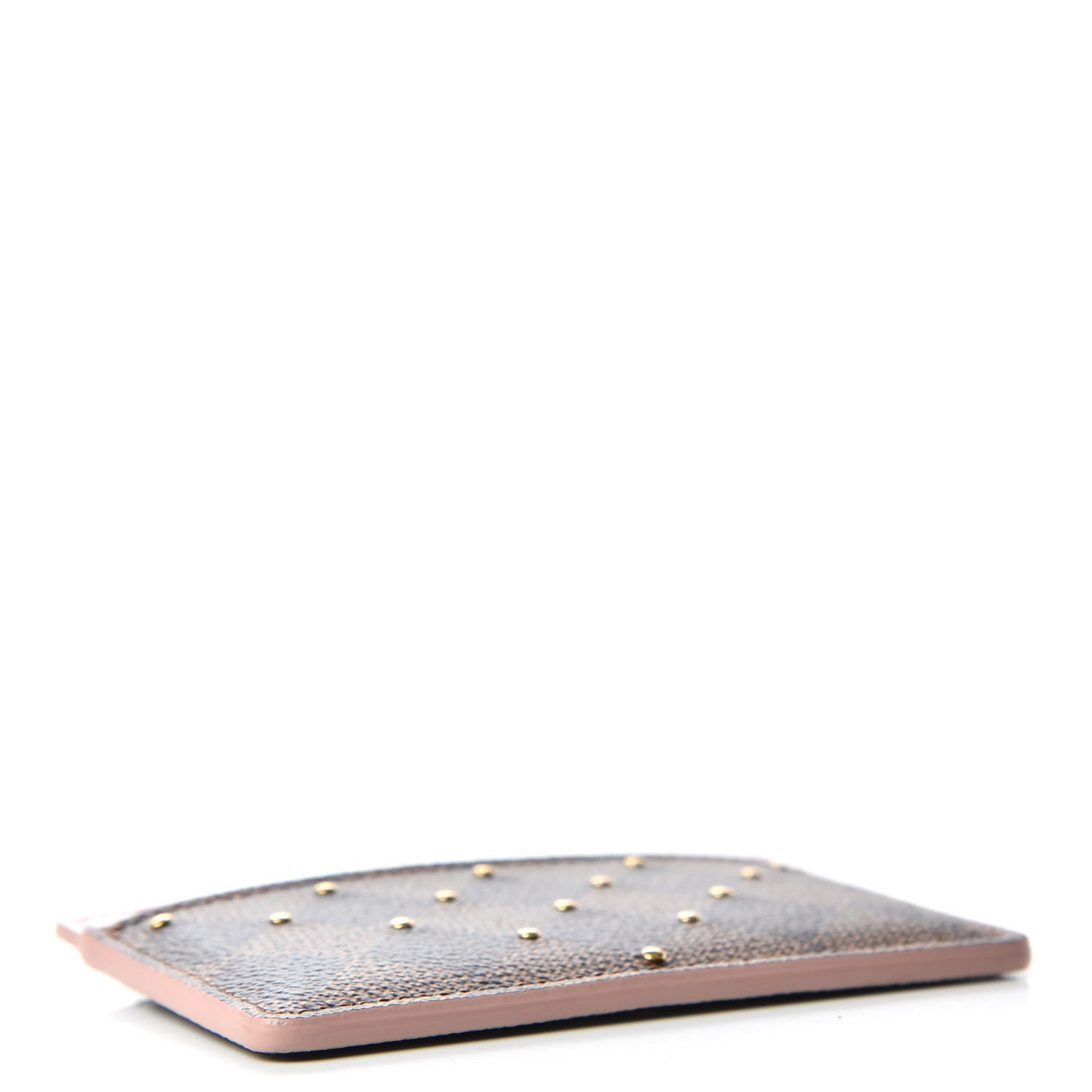 Louis Vuitton Damier Ebene Studded Card Holder Rose Ballerine 4 of 6