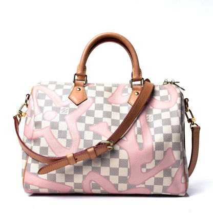 Louis Vuitton Damier Azur Tahitienne Speedy Bandouliere 30 Rose Ballerine 1 of 4