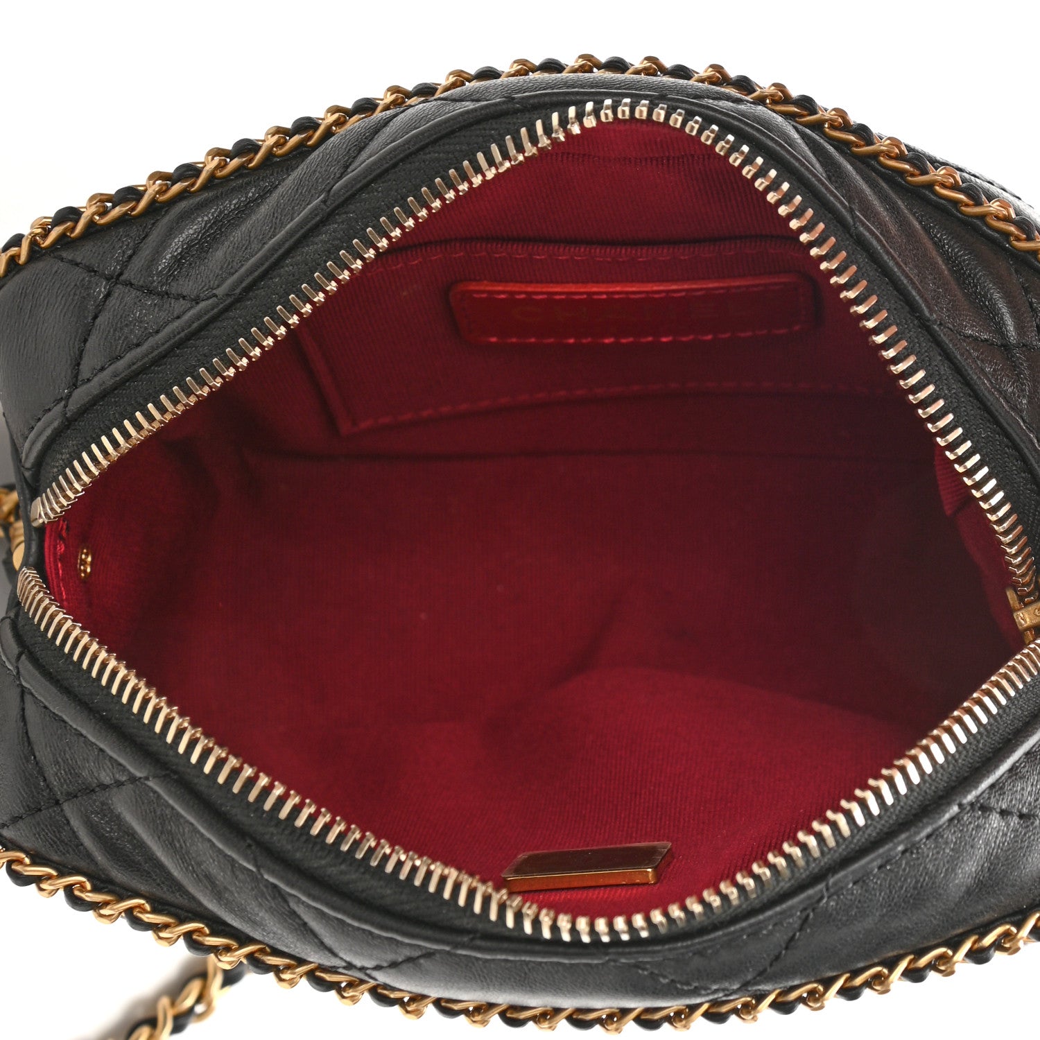 Chanel Lambskin Quilted Chain CC Mini Camera Case Black 5 of 10