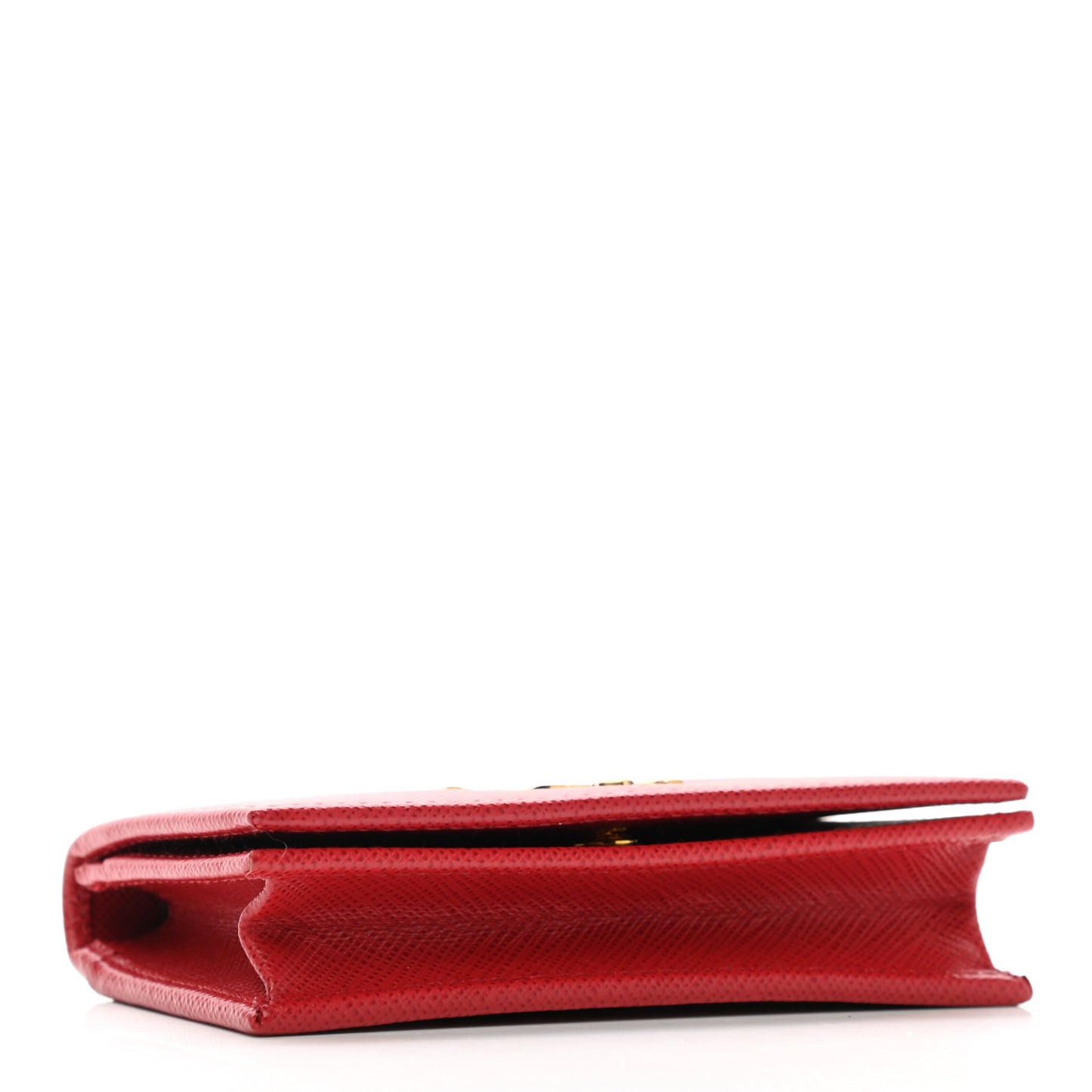 Saffiano Metal Bi-Fold Card Holder Wallet Fuoco