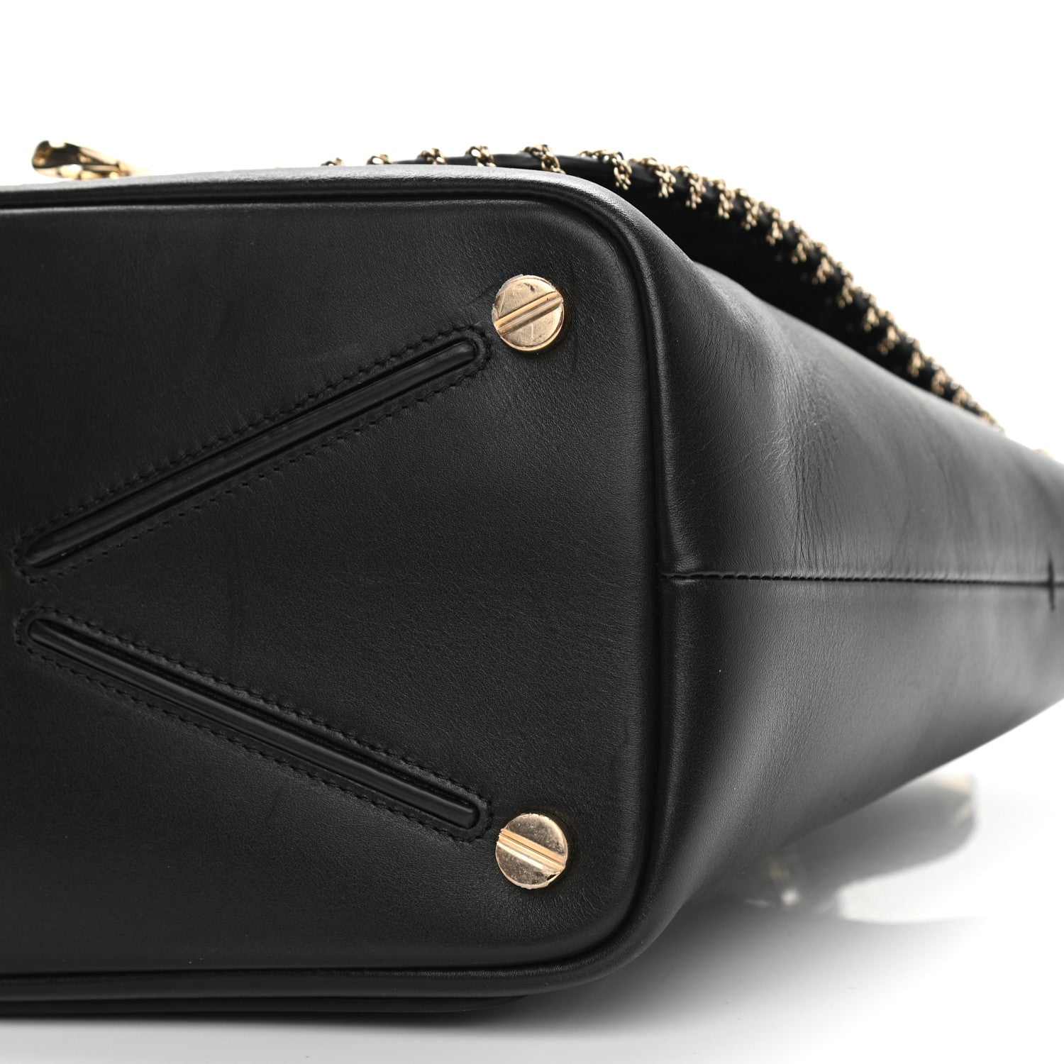 Valentino Garavani Calfskin Groumette Small Demilune Double Handle Satchel Black 9 of 10