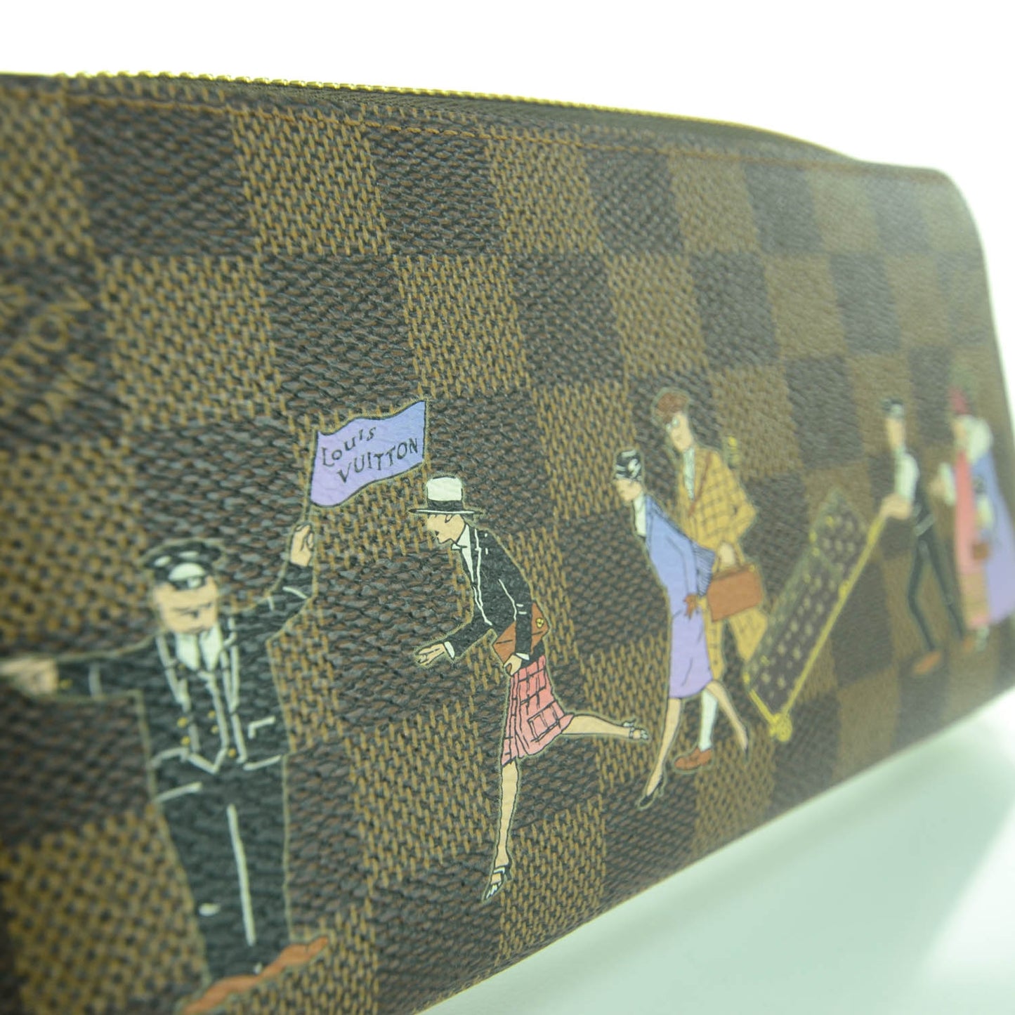 Damier Ebene Illustre Zippy Wallet Violet