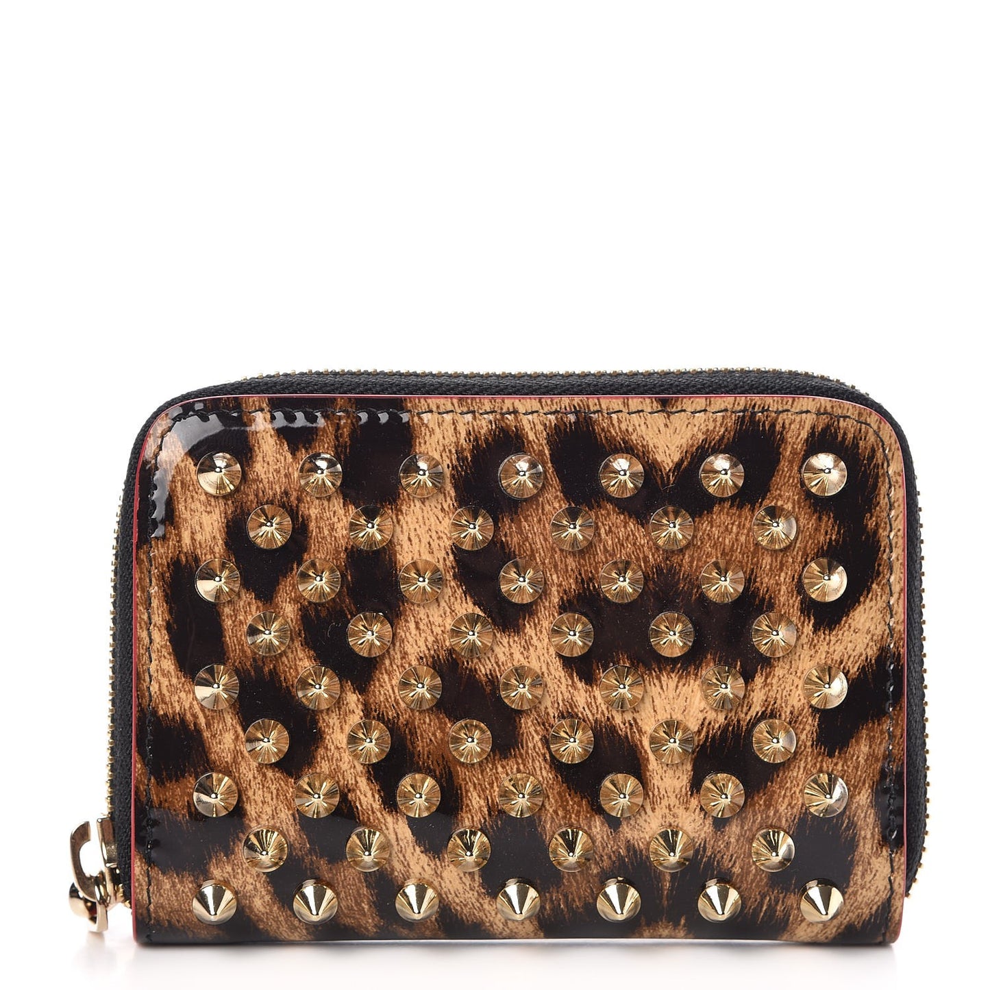 Patent Leopard Spiked Panettone Coin Purse