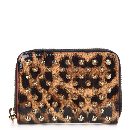 Christian Louboutin Patent Leopard Spiked Panettone Coin Purse 1 of 8