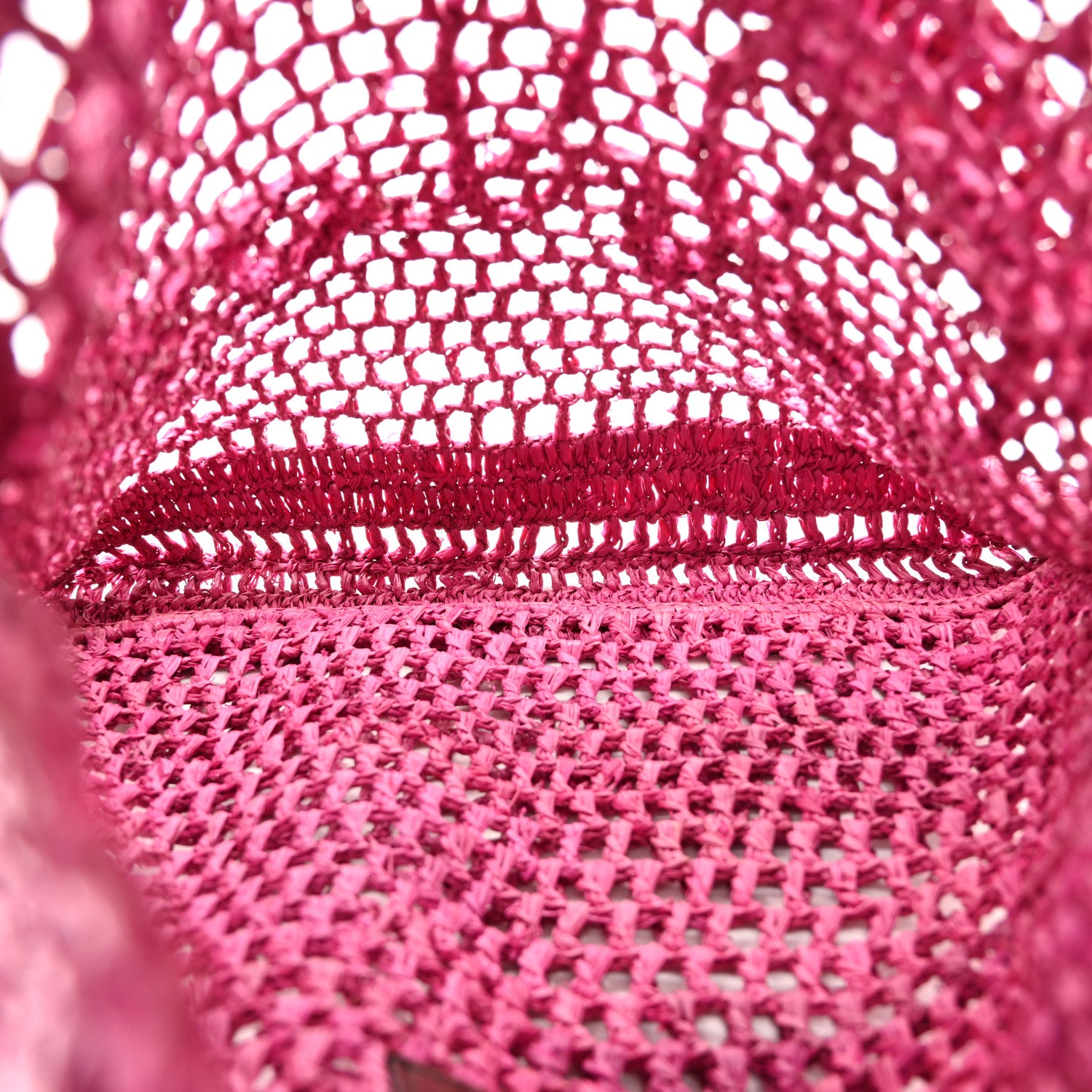 Chloe Raffia Summer Banana Tote Fuchsia Rose 5 of 9