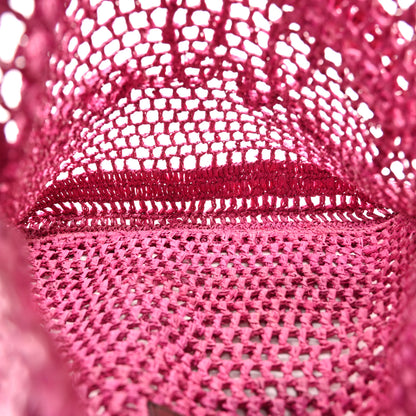 Chloe Raffia Summer Banana Tote Fuchsia Rose 5 of 9