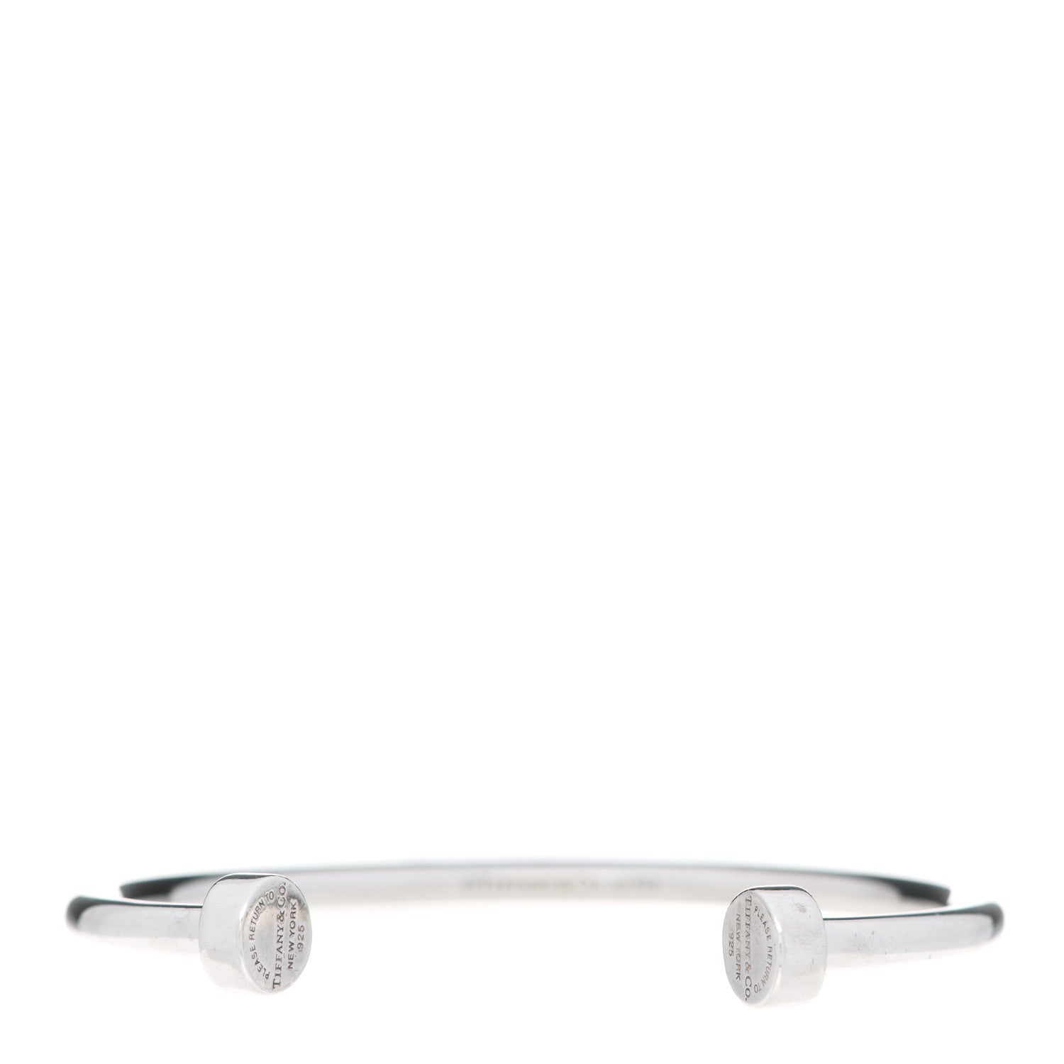 Tiffany Sterling Silver Return to Tiffany Narrow Circle Edge Cuff Bracelet 1 of 5
