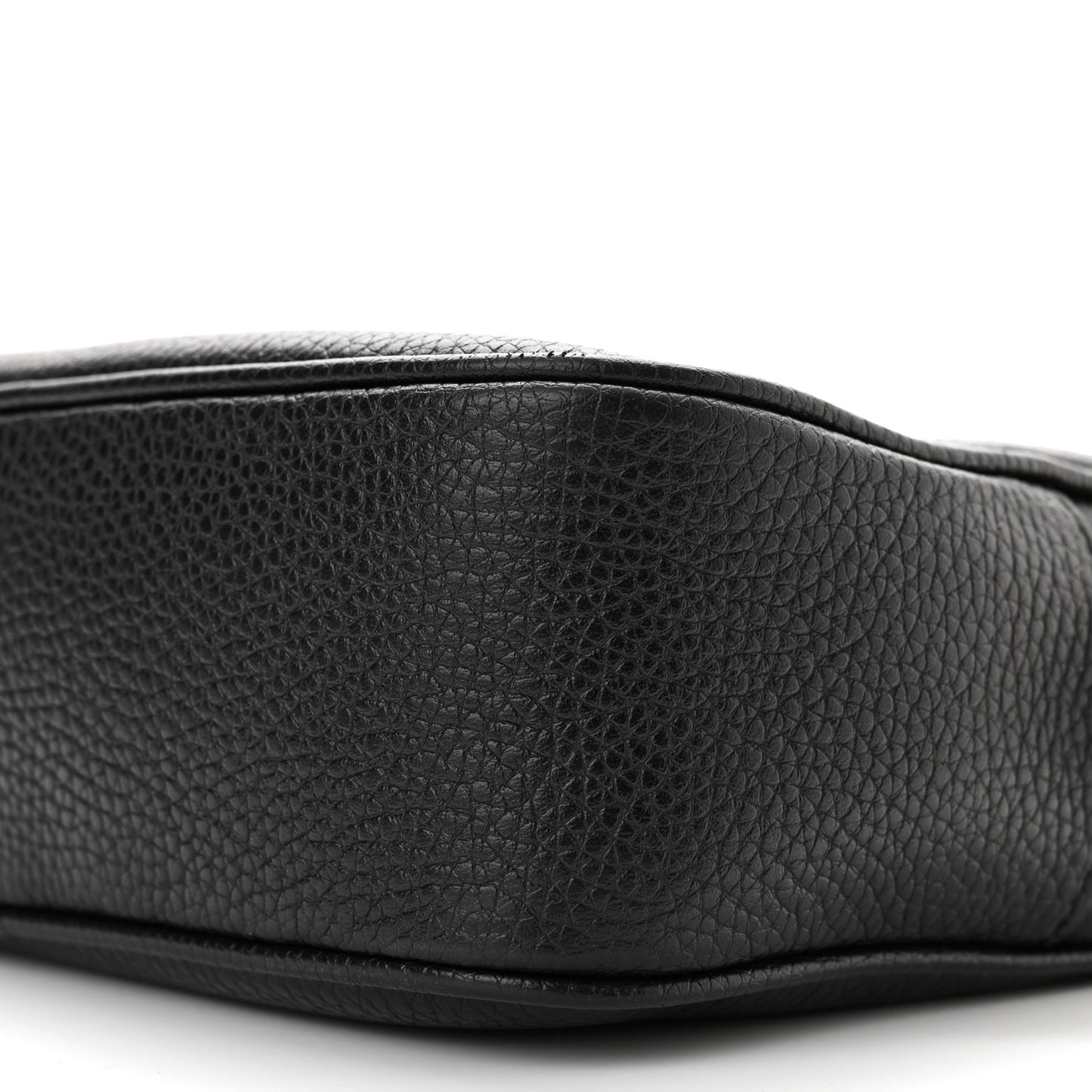Pebbled Calfskin Small Soho Disco Bag Black