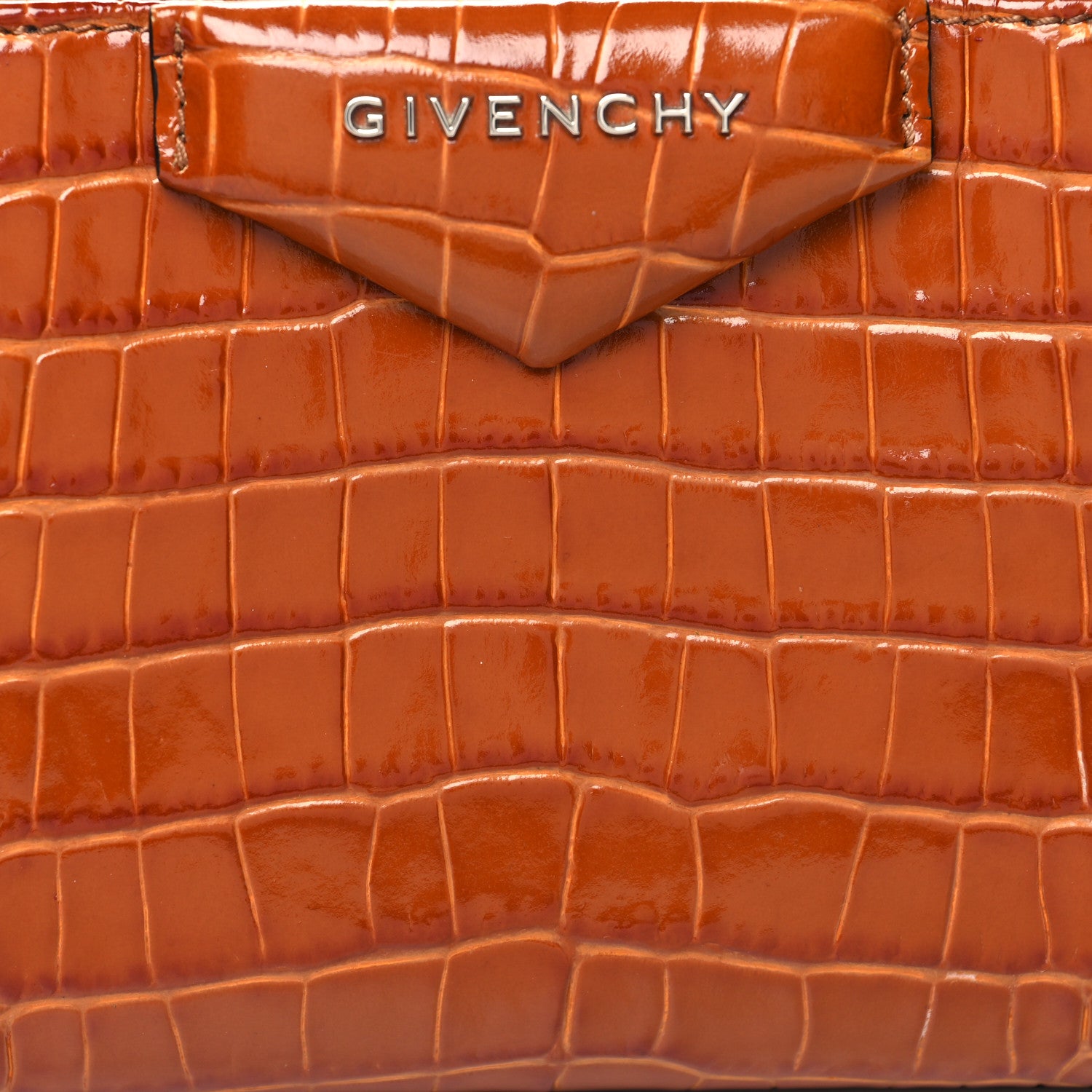 Givenchy Calfskin Crocodile Embossed Nano Antigona Tan 8 of 11