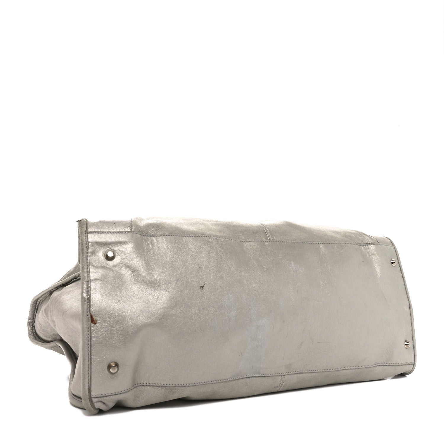 Balenciaga Metallic Agneau Classic Palladium Hardware Work Argent 4 of 10