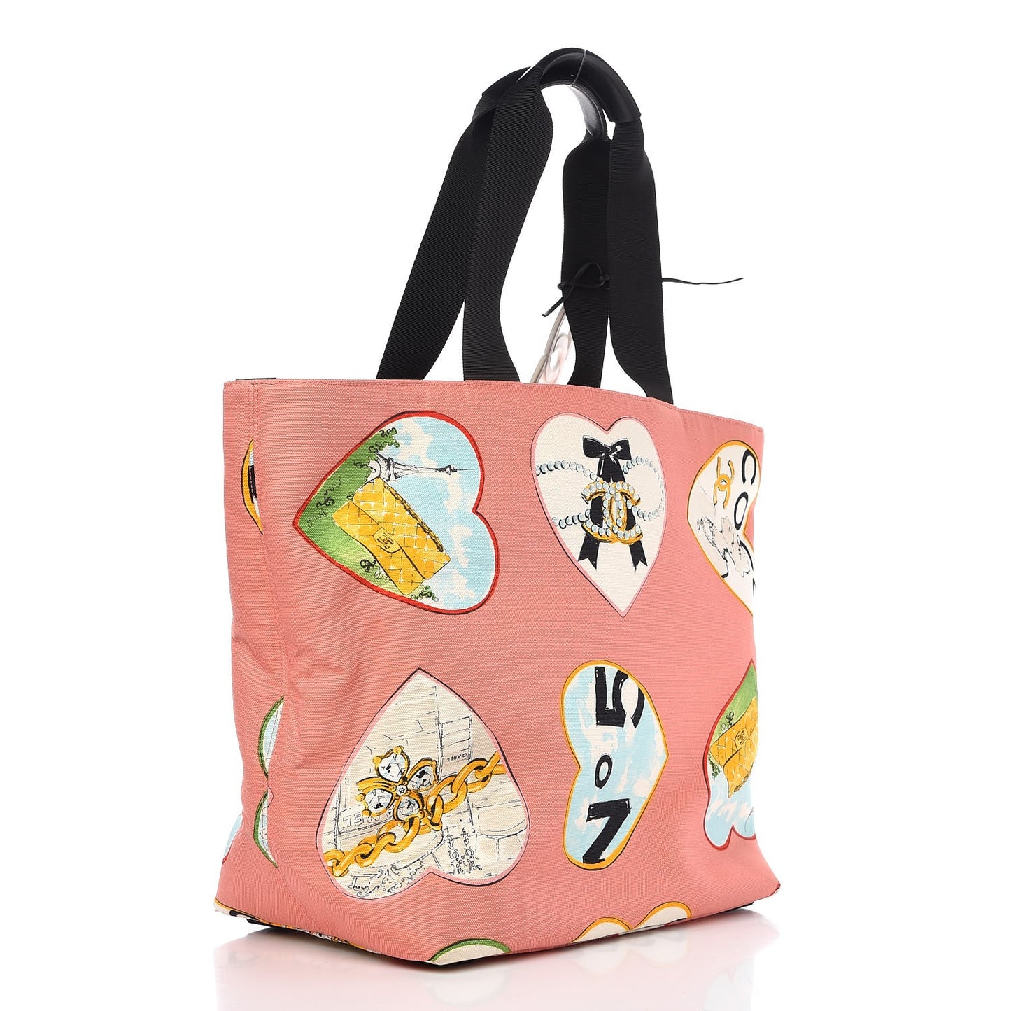 Canvas Coco Hearts Print Tote Multi