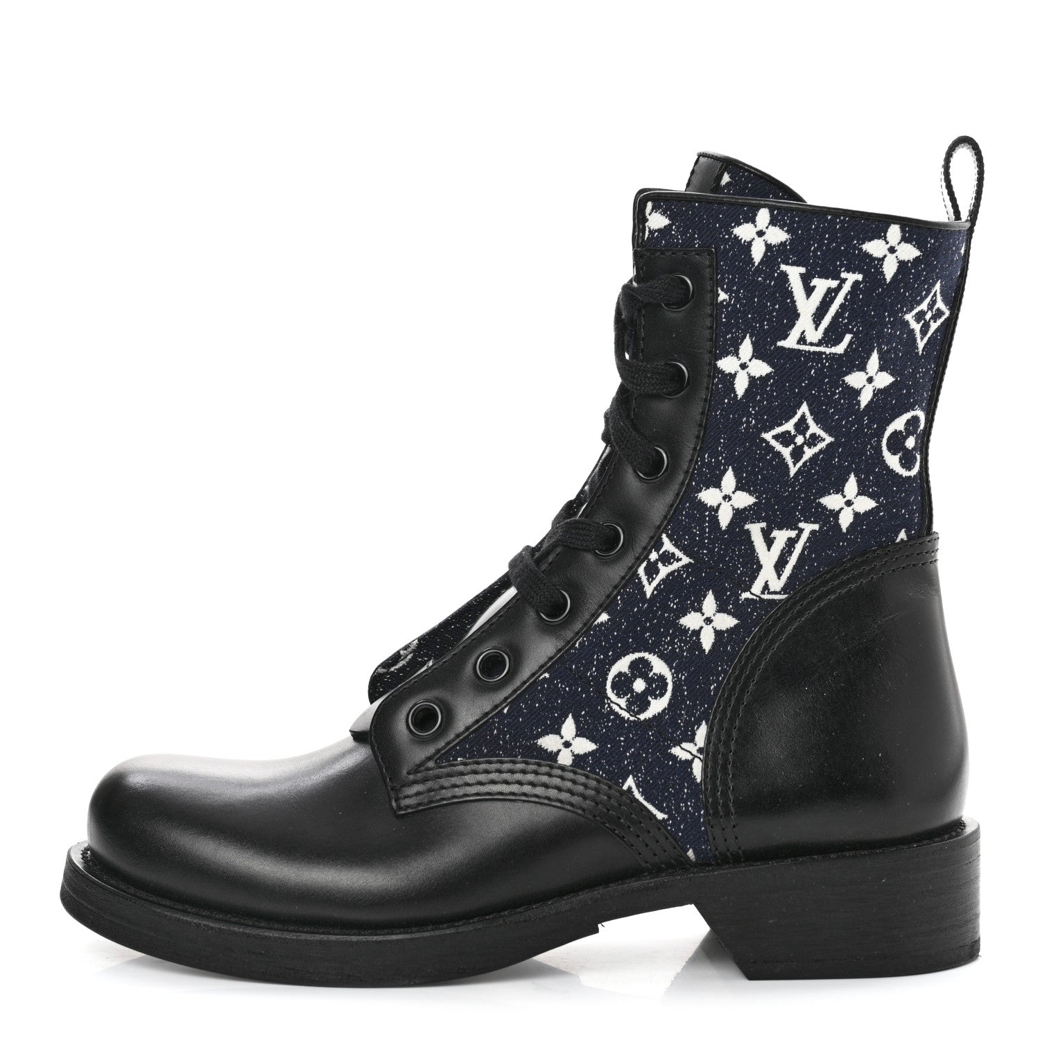 Louis Vuitton Denim Calfskin Metropolis Flat Ranger Boot 40 1 of 9