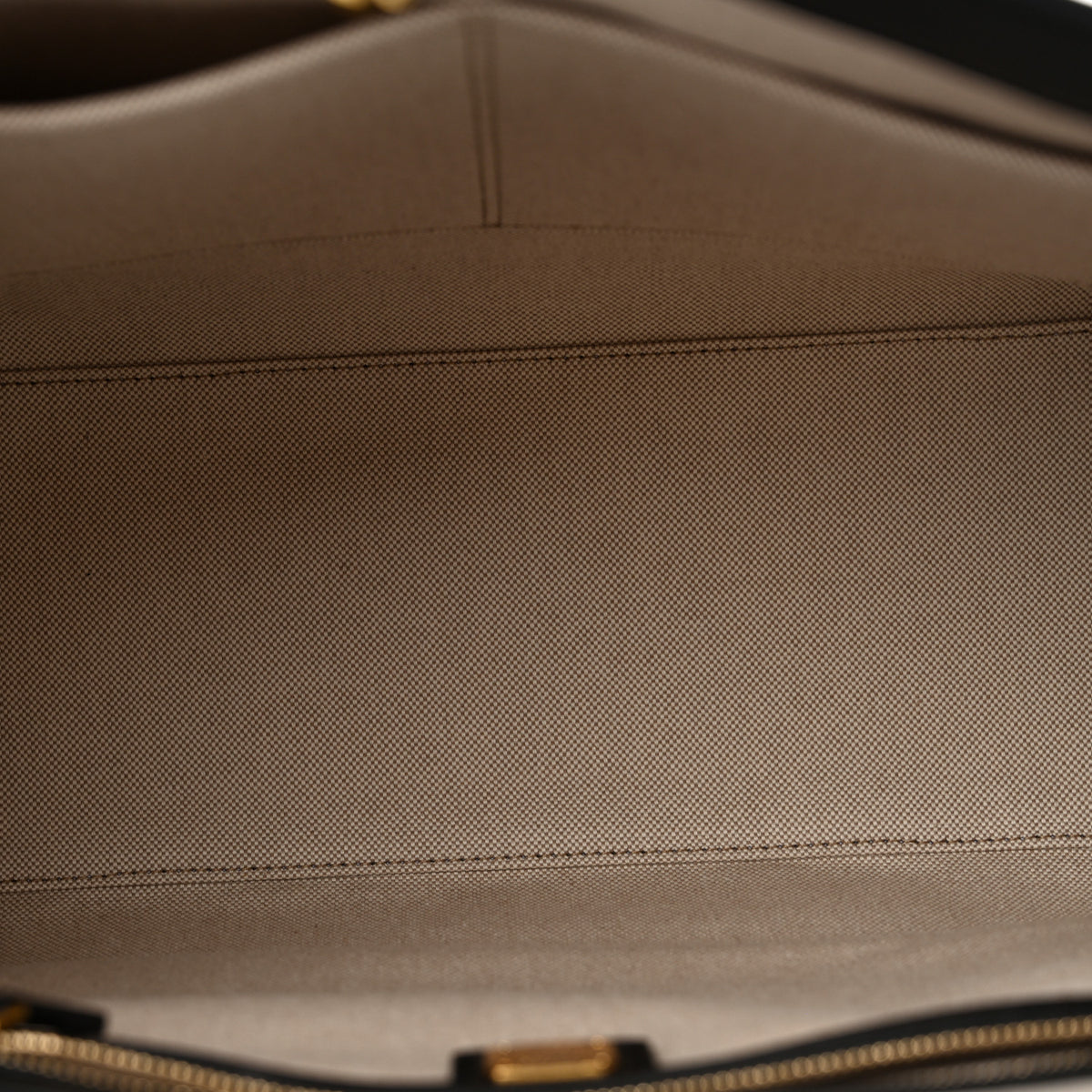 MCM Calfskin Linen Large Munchen Tote Black 6 of 12