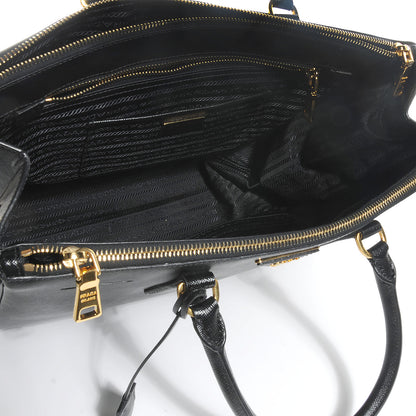 Prada Saffiano Lux Double Zip Medium Tote Nero Black 6 of 12