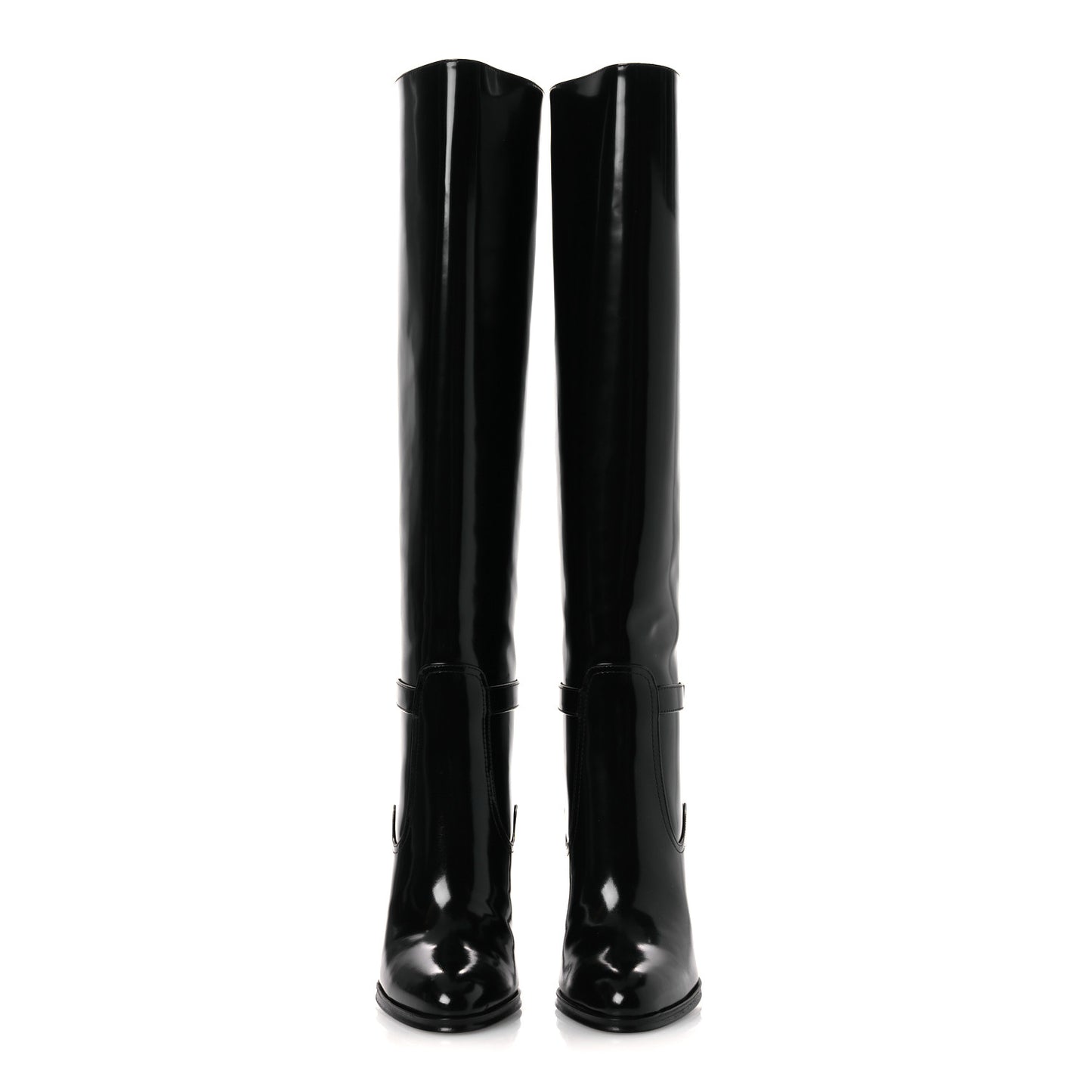 Patent Calfskin Diane 100 Boots 37 Black