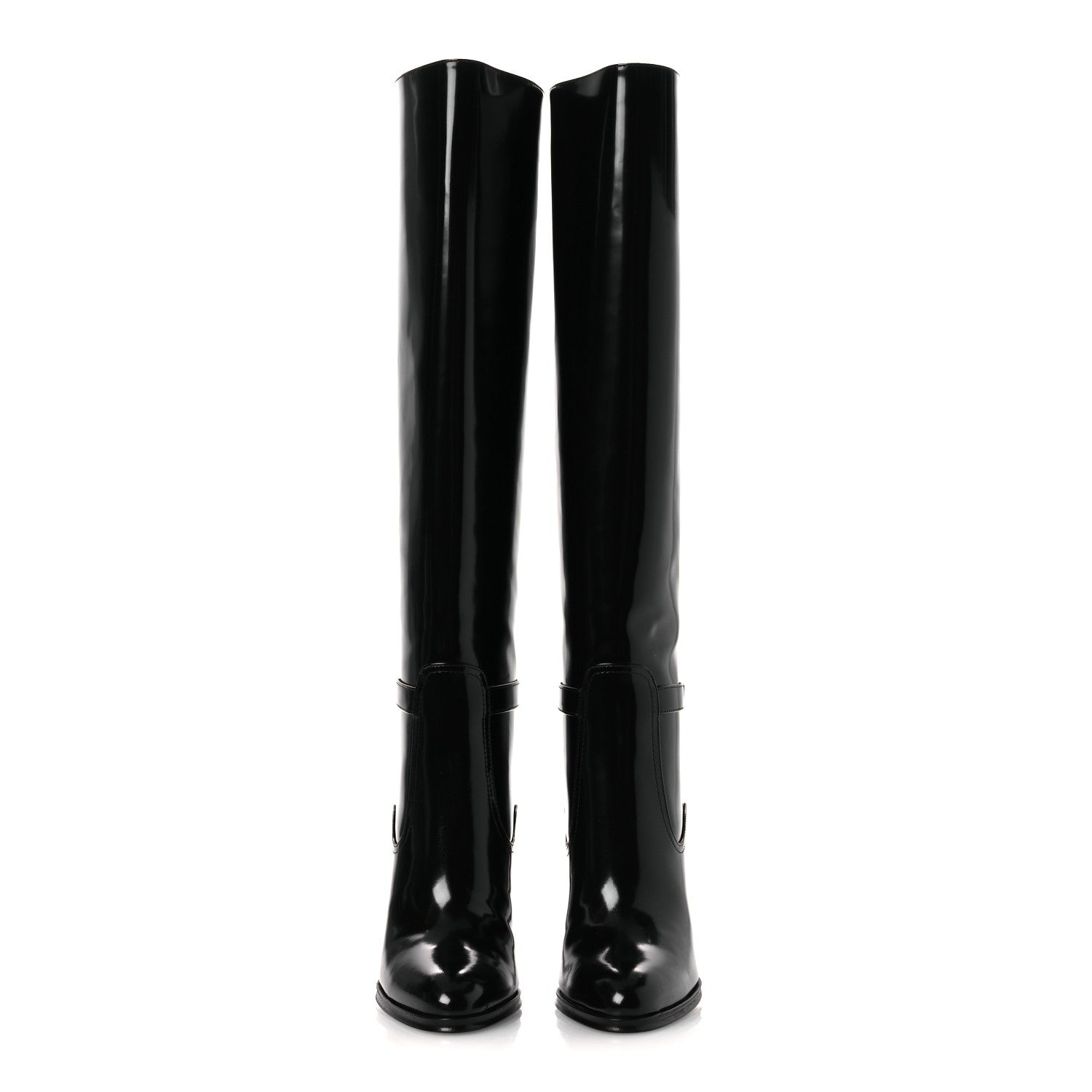 Saint Laurent Patent Calfskin Diane 100 Boots 37 Black 3 of 12