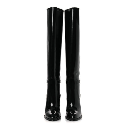 Saint Laurent Patent Calfskin Diane 100 Boots 37 Black 3 of 12