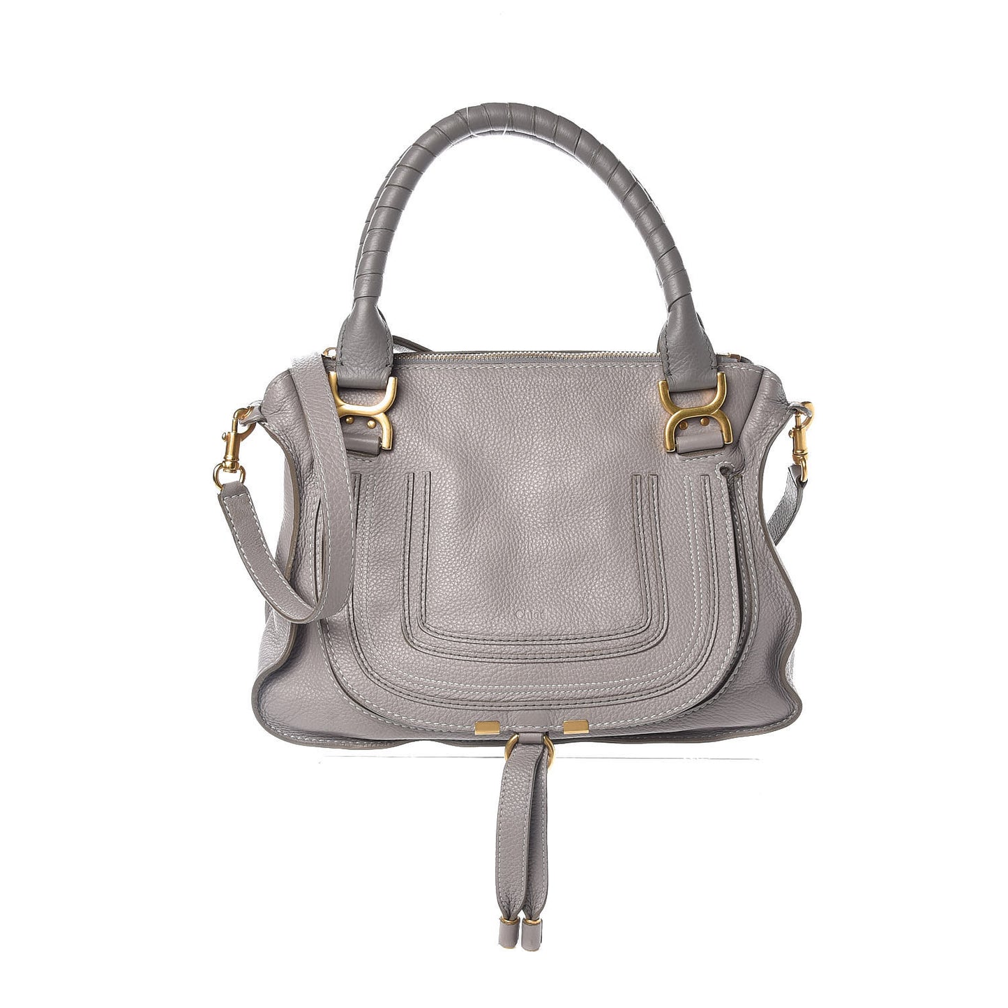 Calfskin Medium Marcie Satchel Cashmere Grey
