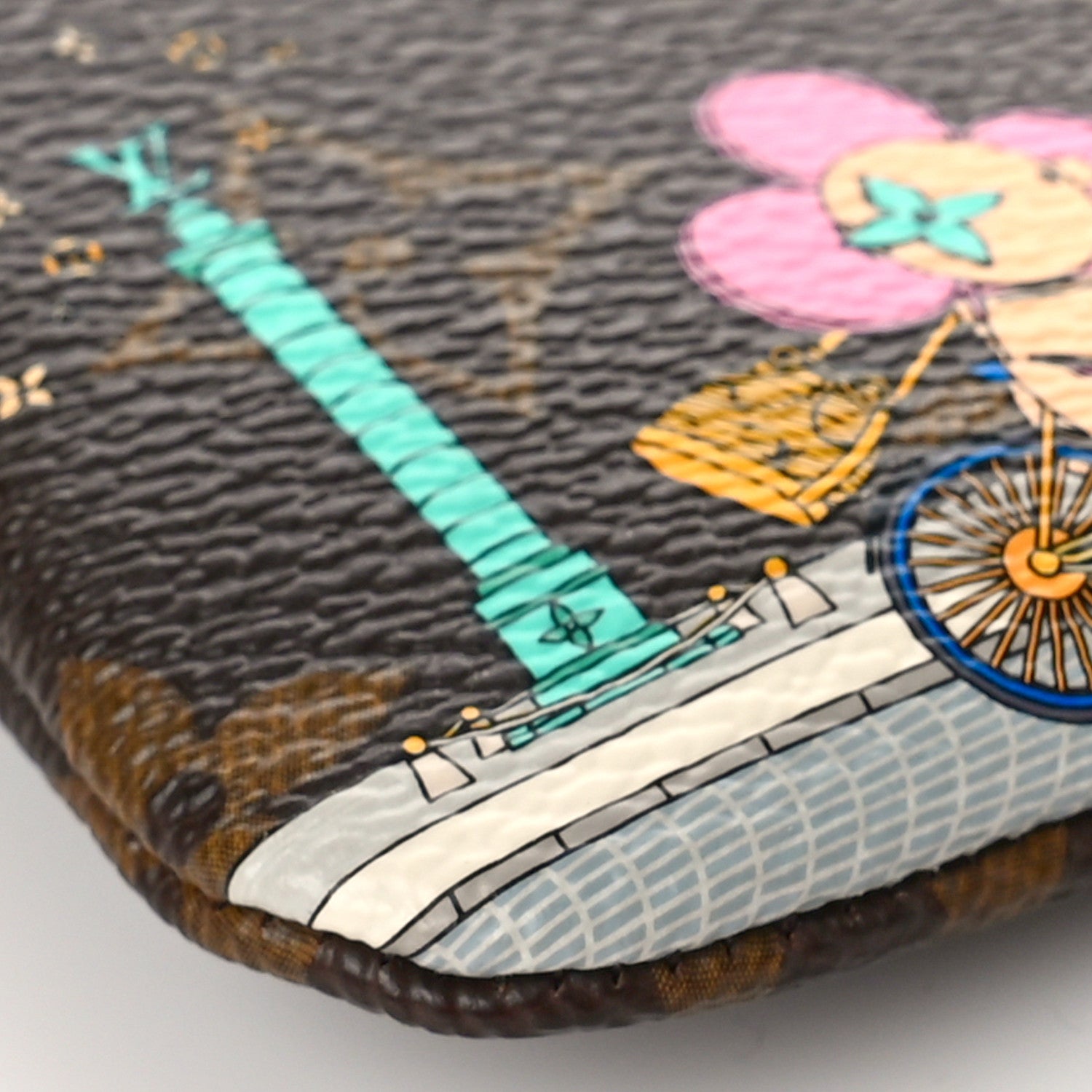 Louis Vuitton Monogram 2022 Christmas Animation Paris Key Pouch Pink 7 of 8