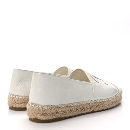 Chanel Distressed Patent CC Espadrilles 39 White 4 of 8