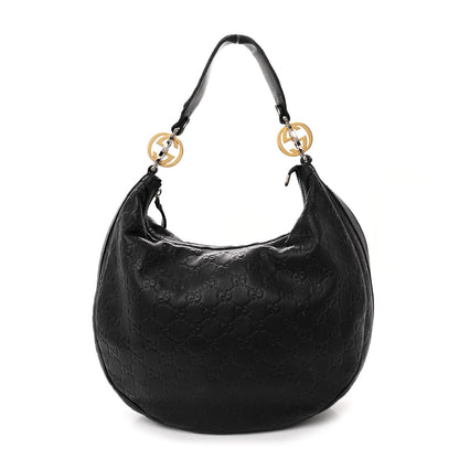 Gucci Guccissima Medium GG Twins Hobo Black 1 of 13