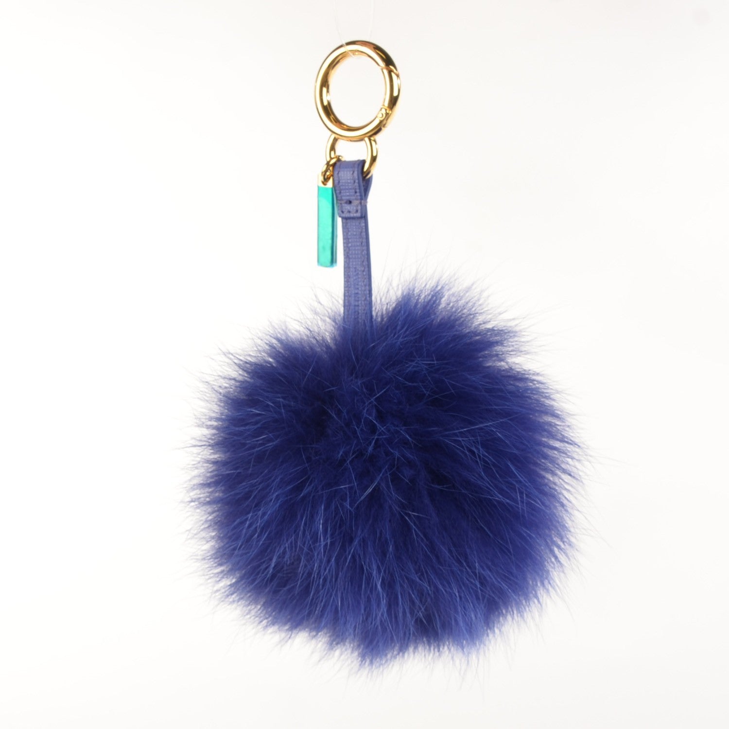 Fendi Fox Fur Vitello Elite Pom Pom Bag Charm Viola Cassis 3 of 6