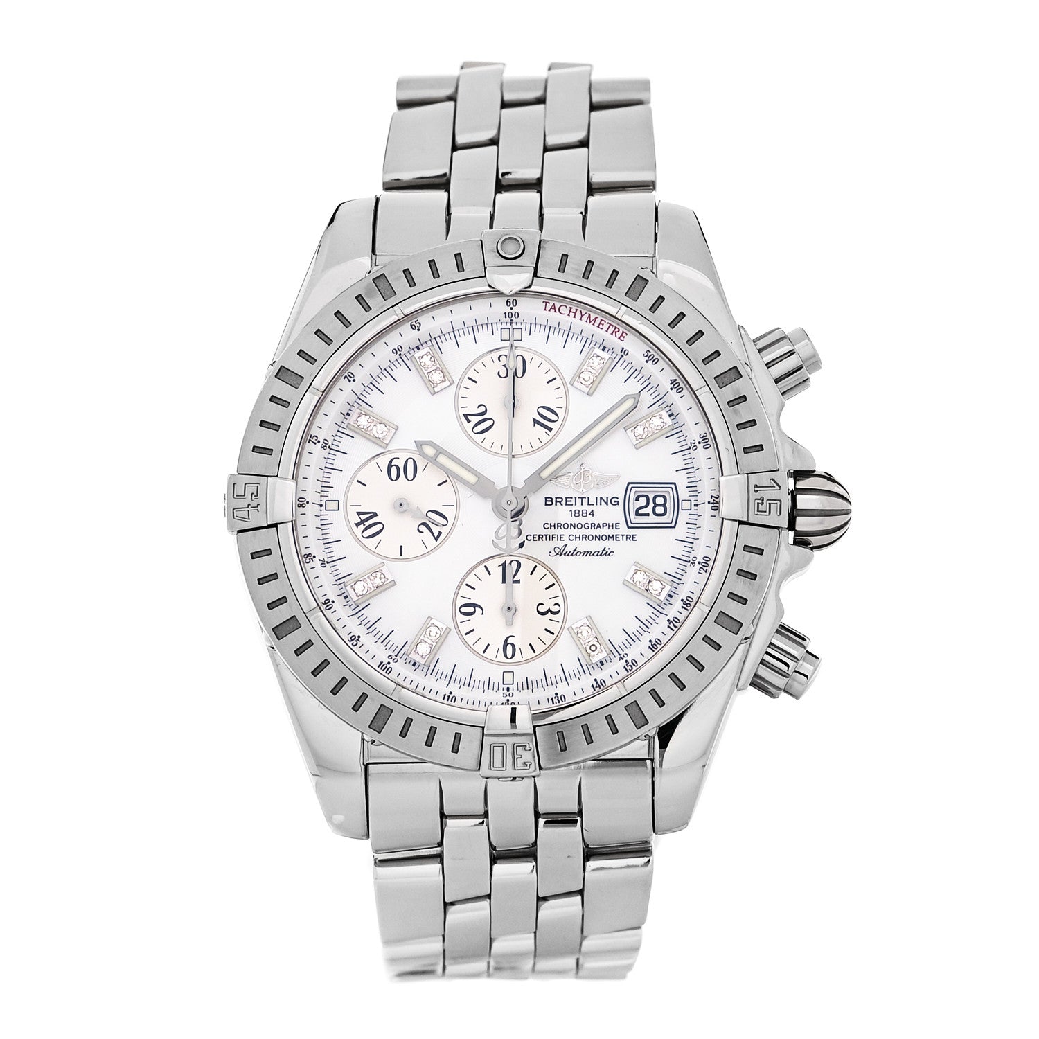 Breitling Stainless Steel Diamond Mother of Pearl 44mm Chronomat Automatic Watch A13356 1 of 4