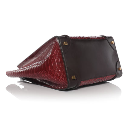 Celine Python Mini Luggage Burgundy 4 of 10