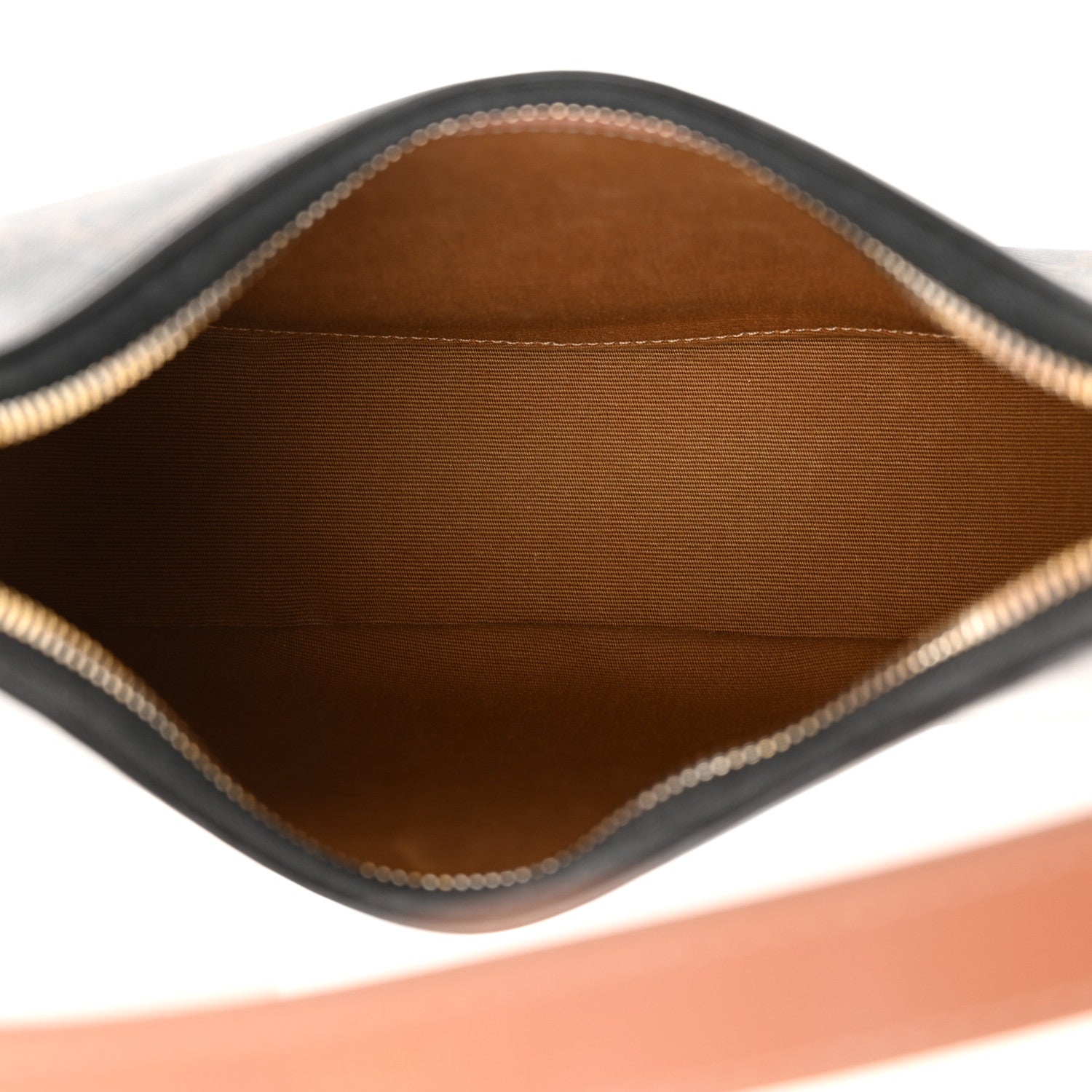 Celine Triomphe Canvas Calfskin Ava Shoulder Bag Tan 5 of 12