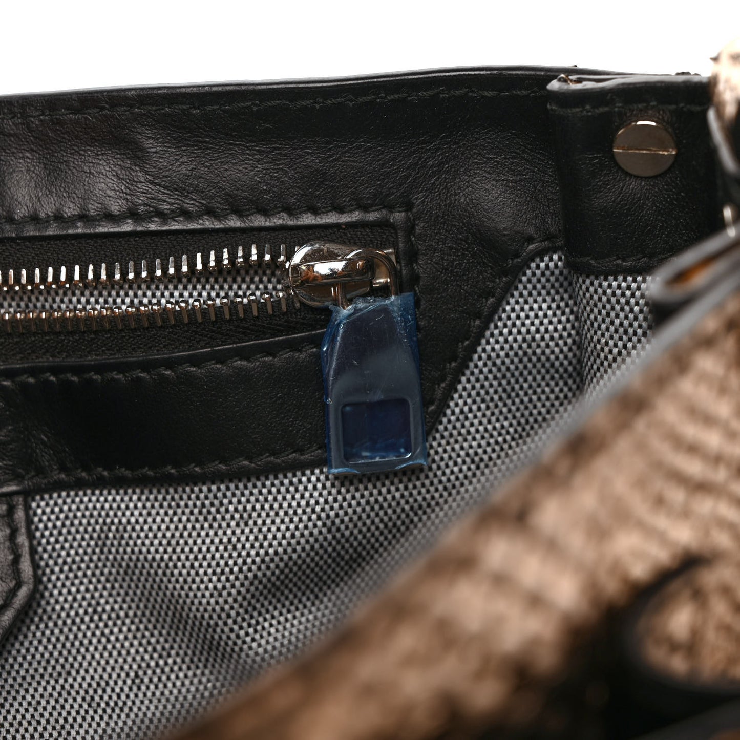 Metallic Python Calfskin Embossed Tiny PS1 Satchel Rose Gold